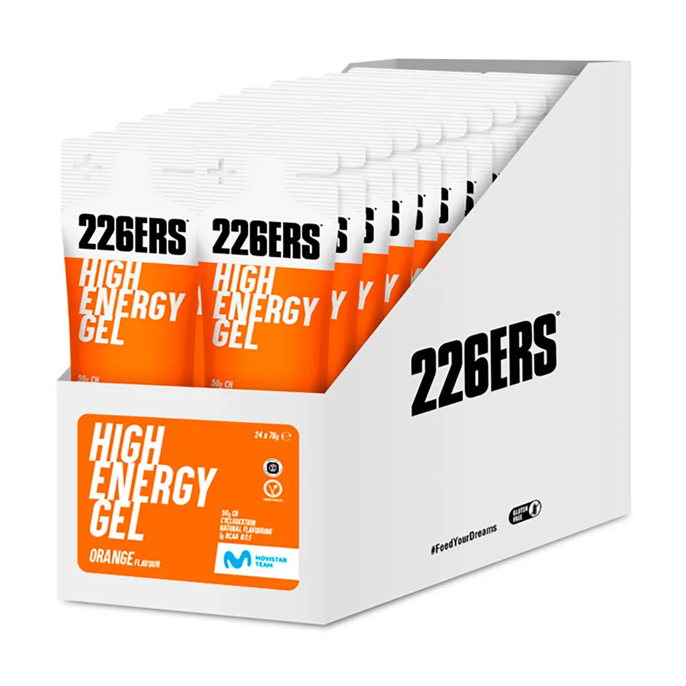 226ERS High BCAA´s energy gels box orange 76g 24 units