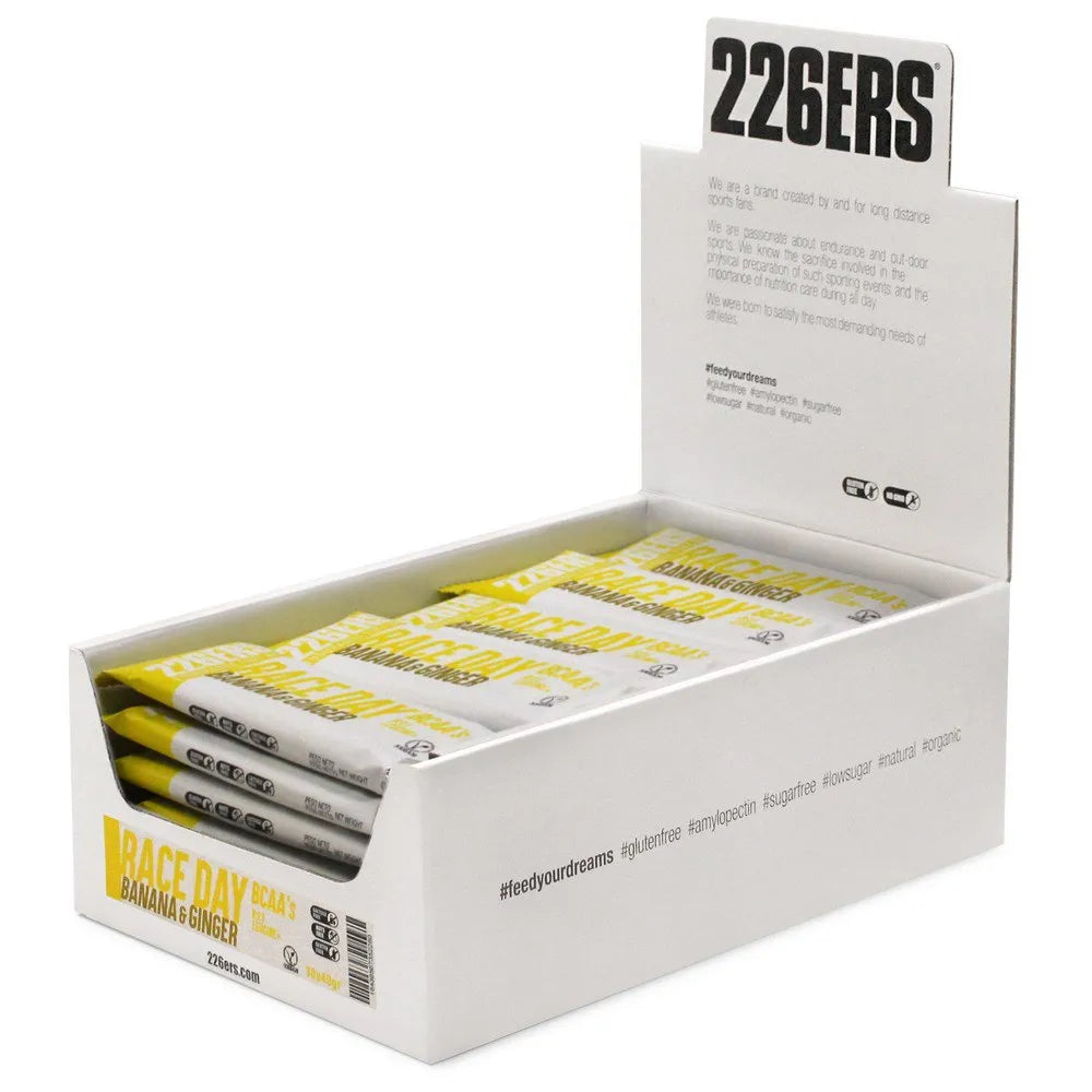 226ERS Race Day BCAA´s energy bars box banana&ginger 40g 30 units