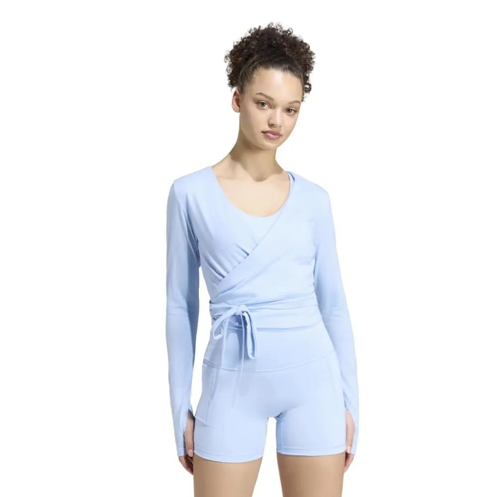adidas 3 Stripes Studio Soft Ballet Wrap long sleeve T-shirt