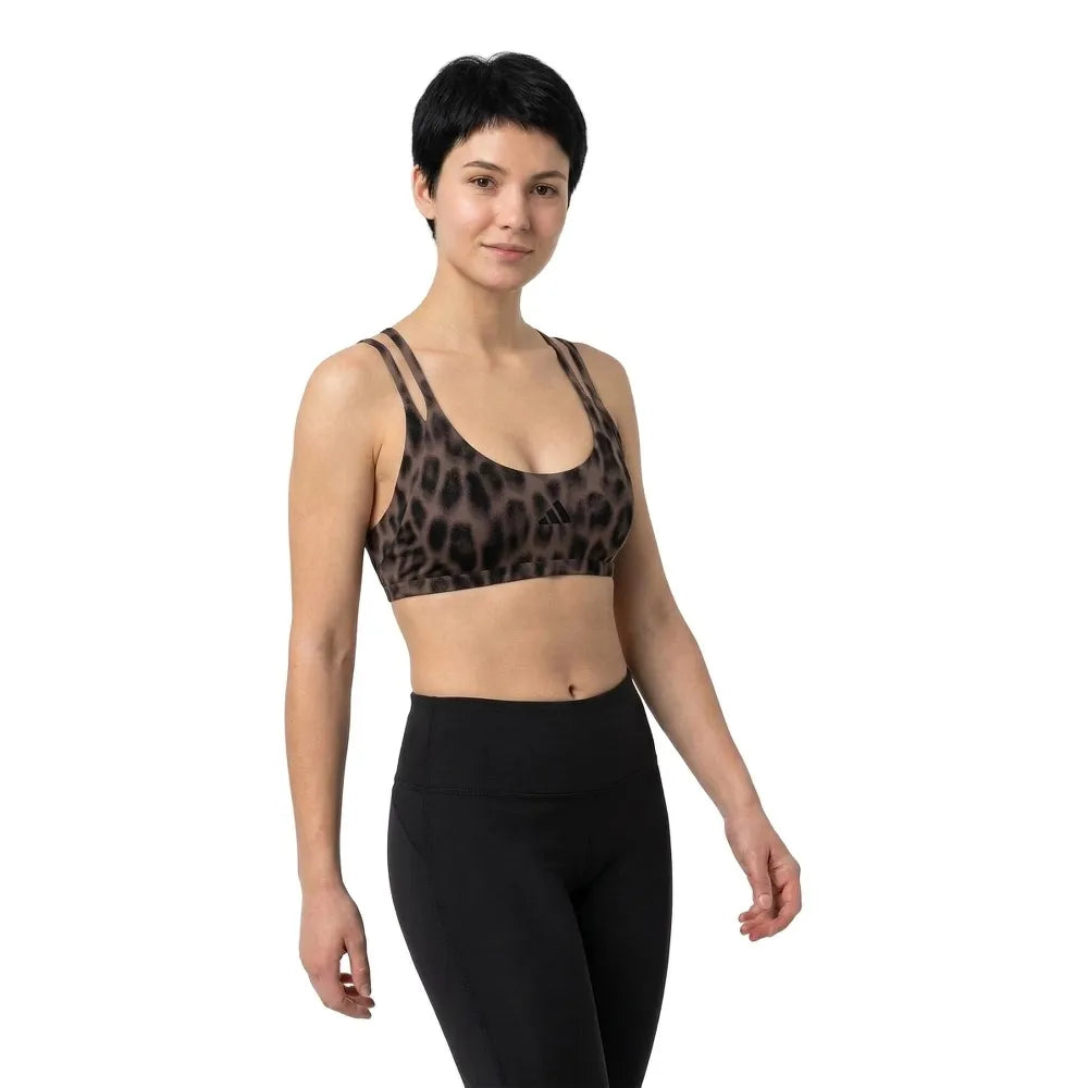 adidas Optime Leopard Strappy Low Impact Sports Bra