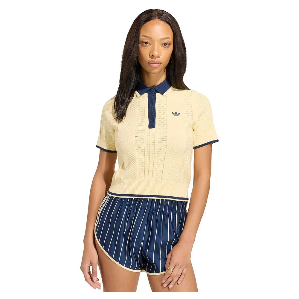 adidas Originals Cable Knit Cali short sleeve polo