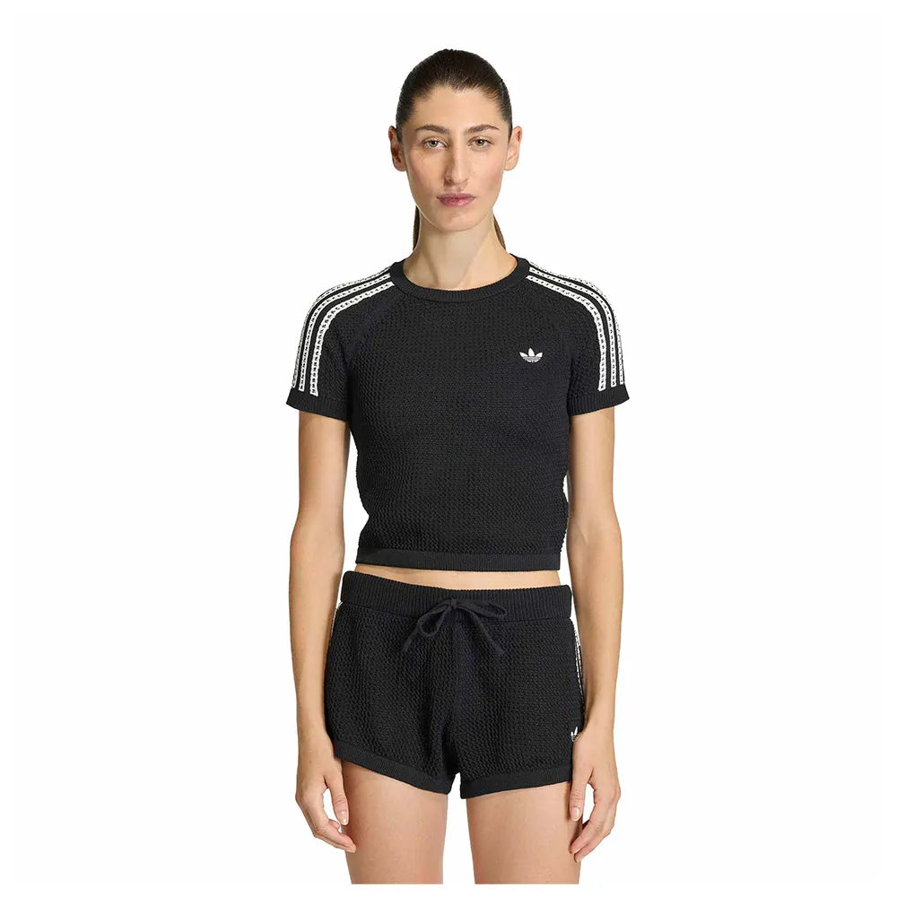 adidas Originals Knitted Crochet Cali short sleeve T-shirt