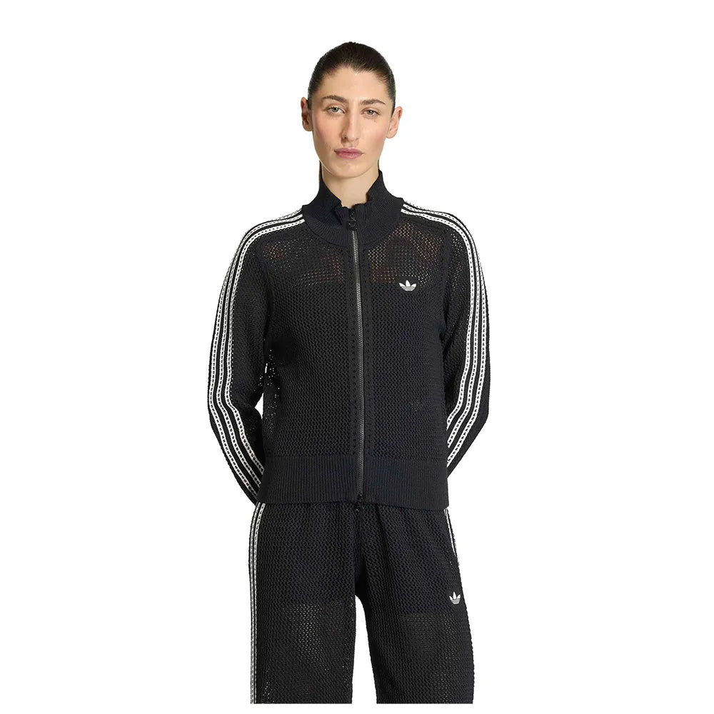 adidas Originals Knitted Crochet Firebird full zip sweatshirt
