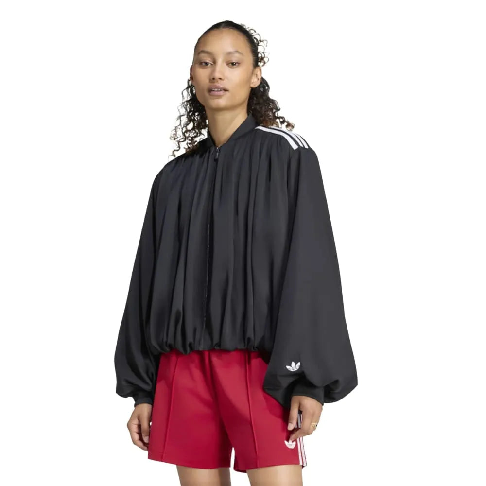 adidas Originals Satin Pleated full zip sweatshirt