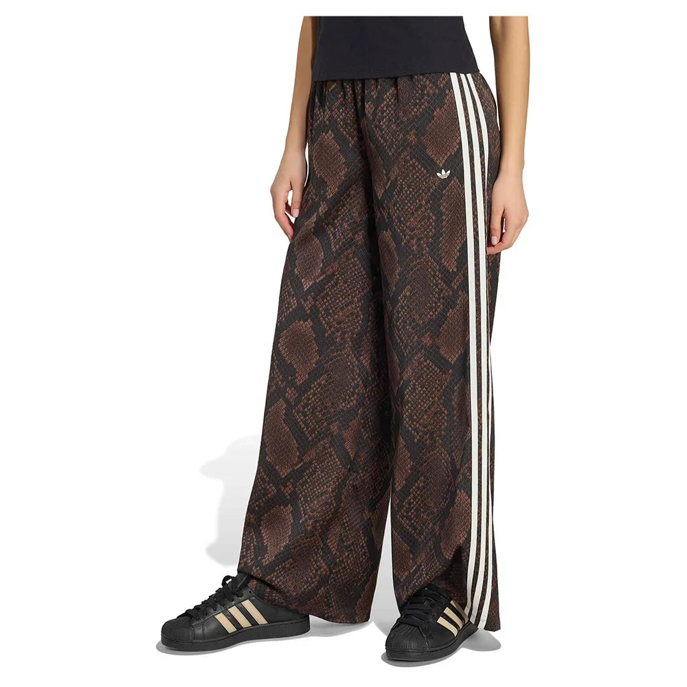 adidas Originals Satin Snake Print Wide Leg Track joggers