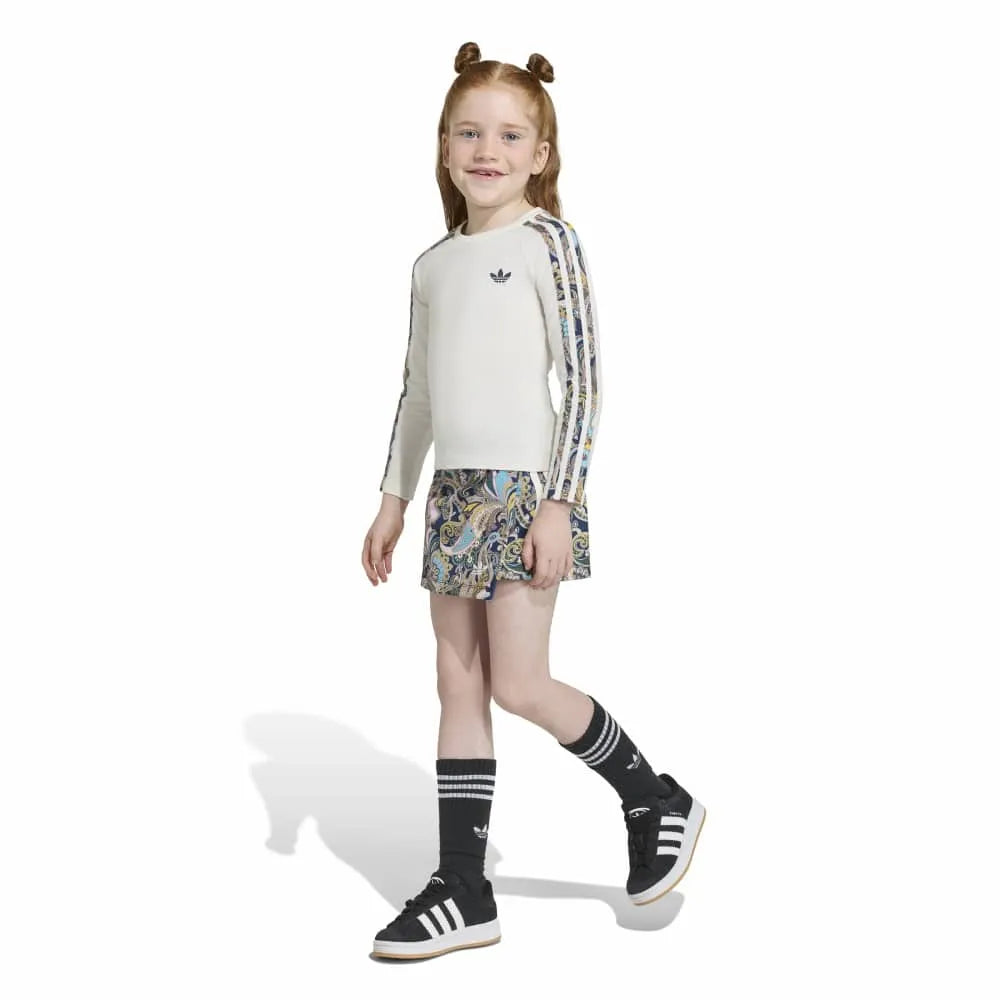 adidas Originals Slim Crop 3 Stripes Long Sleeve Top Regular Wrap Skort set
