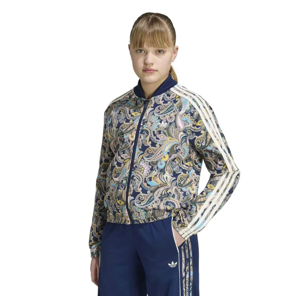 adidas Originals SST Loose Cropped Paisley full zip sweatshirt
