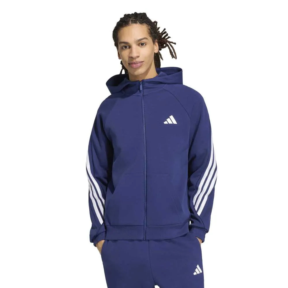adidas Stadium 3 Stripes full zip sweatshirt