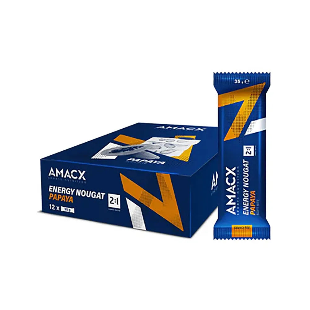 Amacx Papaya energy bars box nougat 35g 12 units