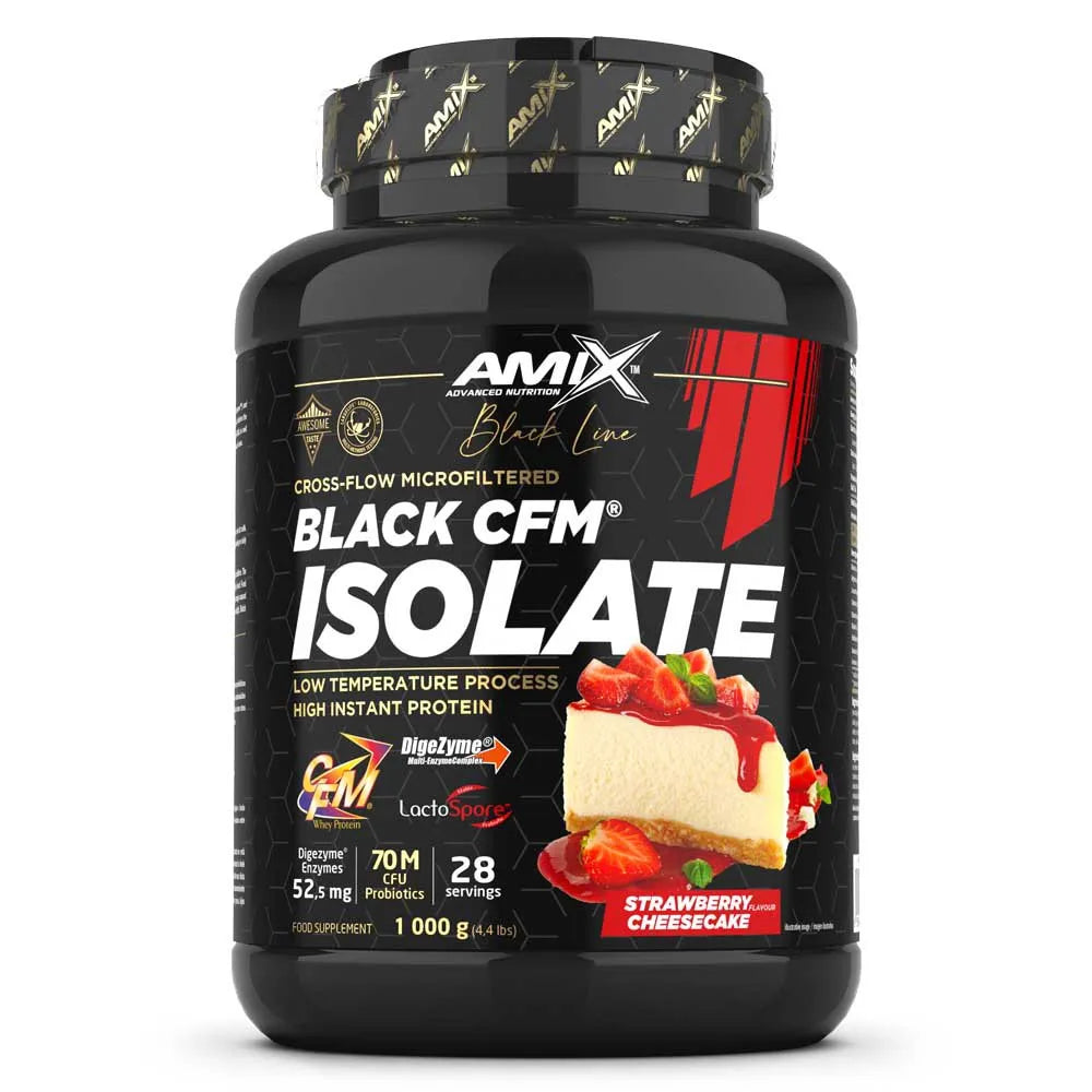 Amix Black CFM isolate whey protein strawberry cheesecake 1kg