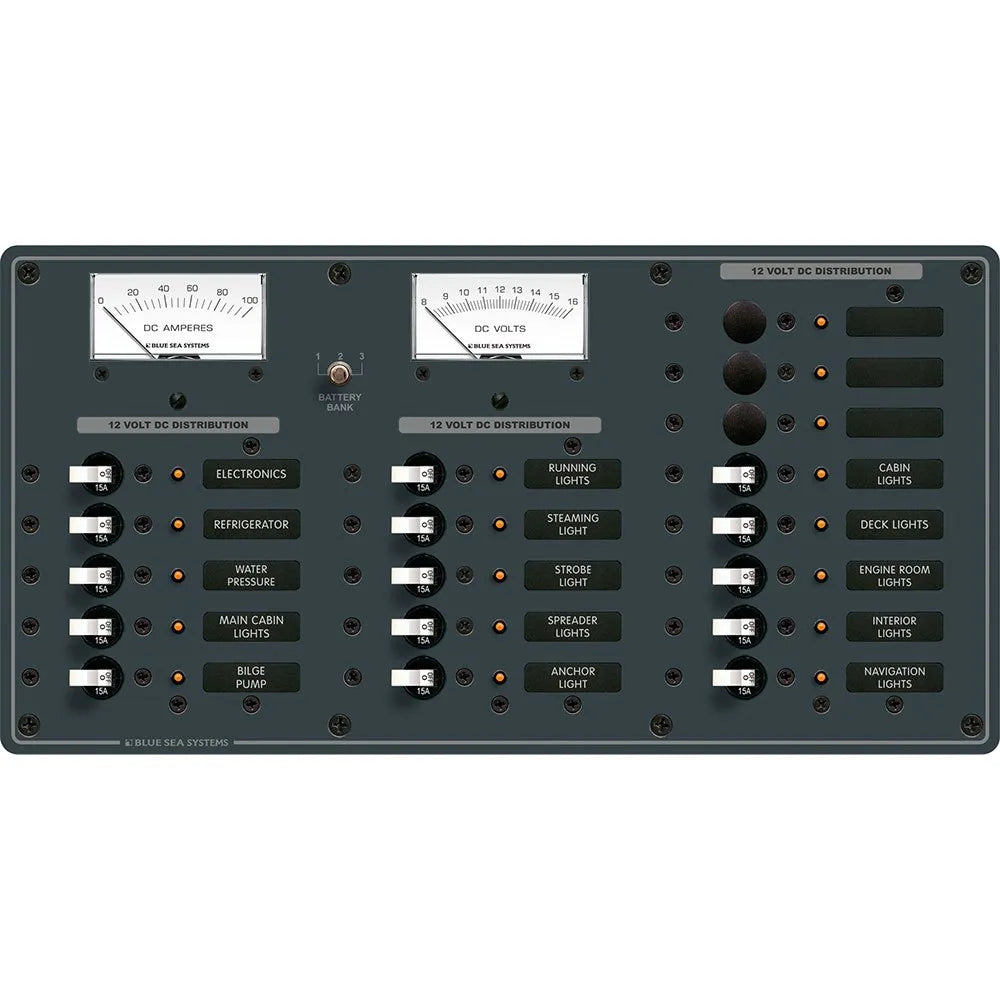 Blue sea systems 18 Positions Voltmeter&Amperometer DC Electric Panel
