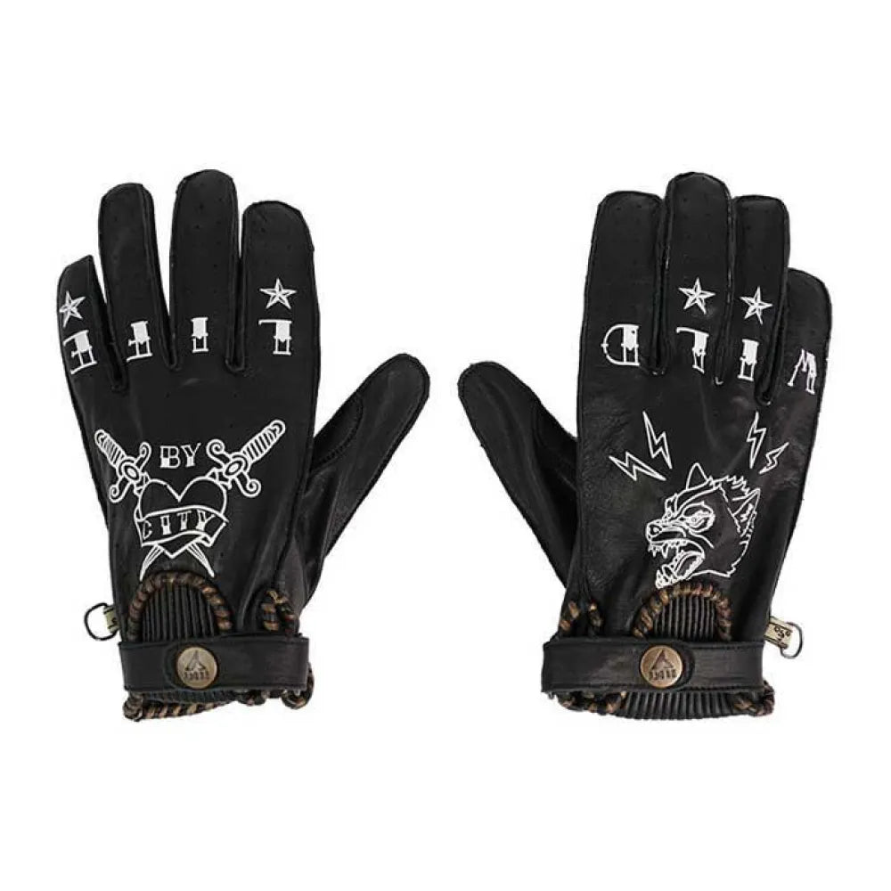 By city Tattoo II leather gloves