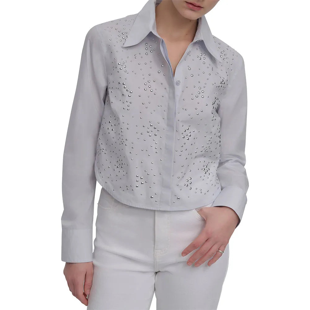 DKNY DW3500006 Cropped long sleeve blouse
