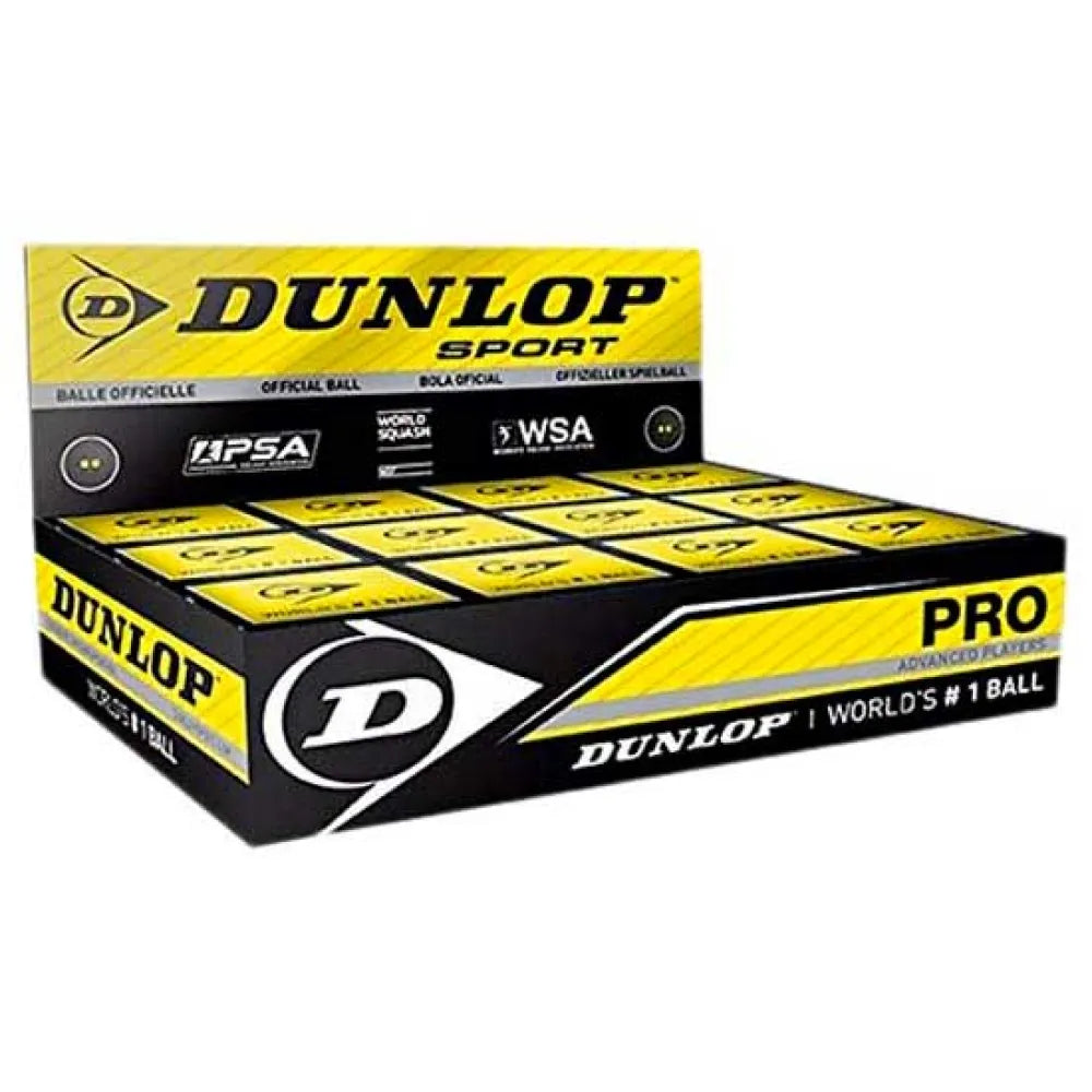 Dunlop Pro Double Yellow Dot Squash Balls