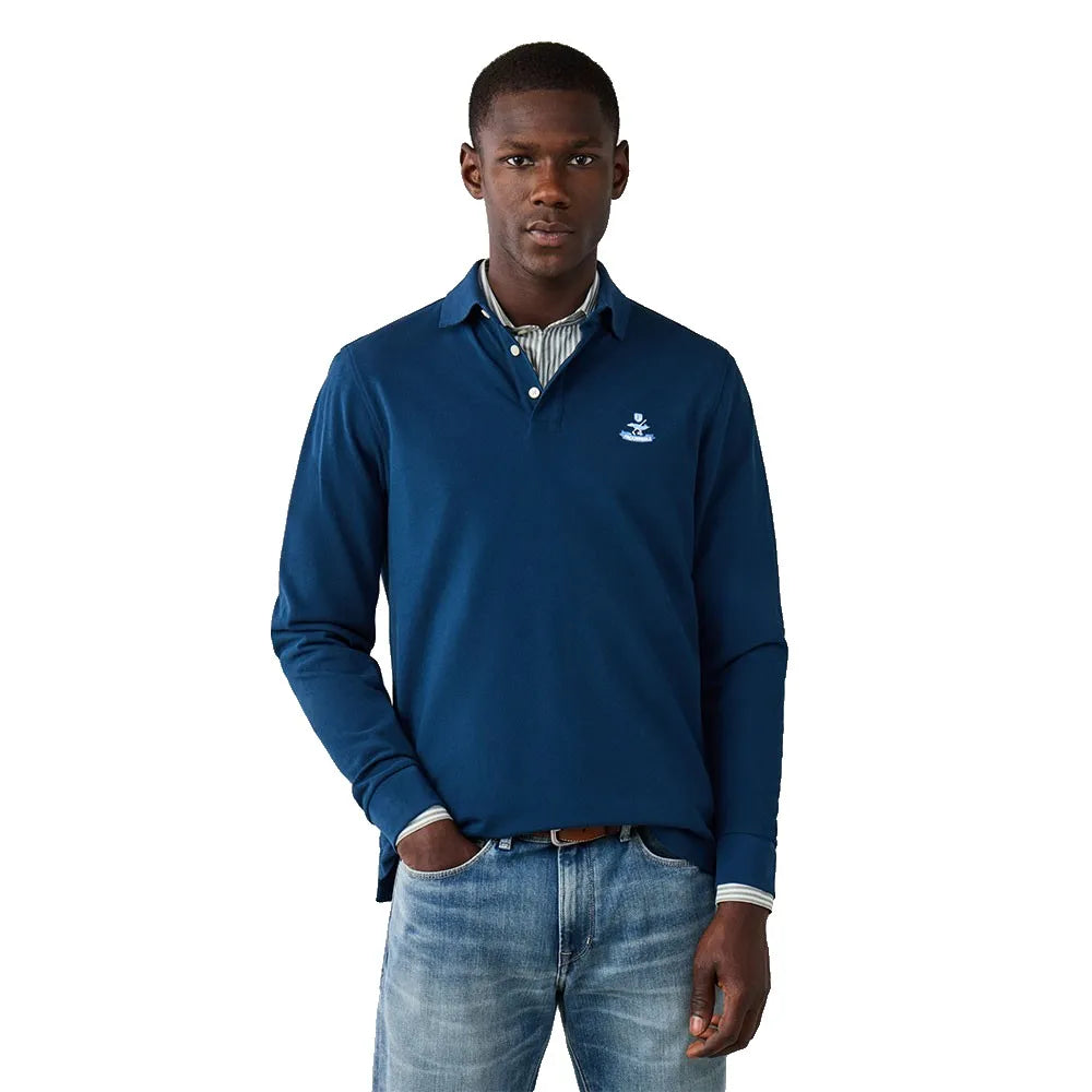 Façonnable Birdie Pima Pique long sleeve polo