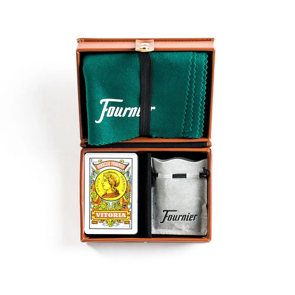 Fournier Mus Set In Polypiel Lined Case With Mint And Rug Deck Board game Spanish Version