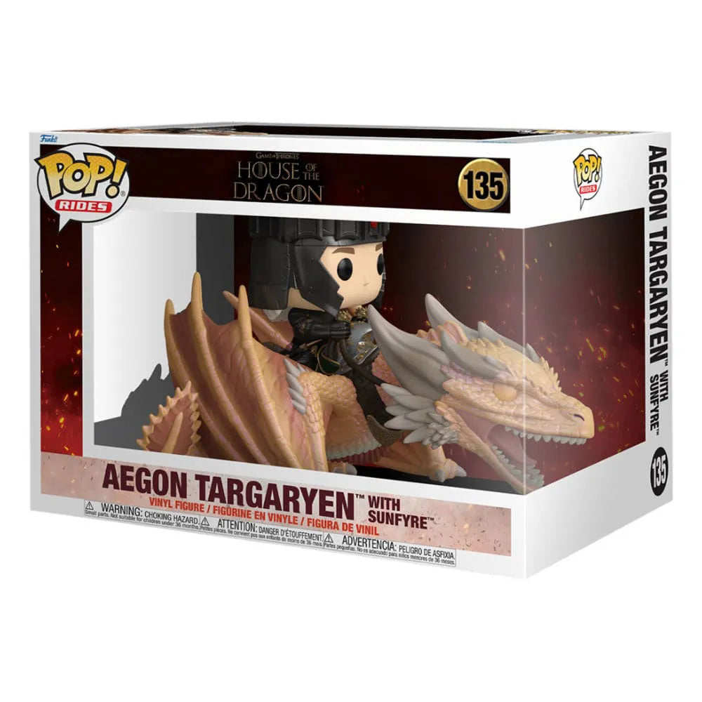 Funko House Of The Dragon Rides Vinyl Aegon Targaryen With Sunfyre Figure 14 cm