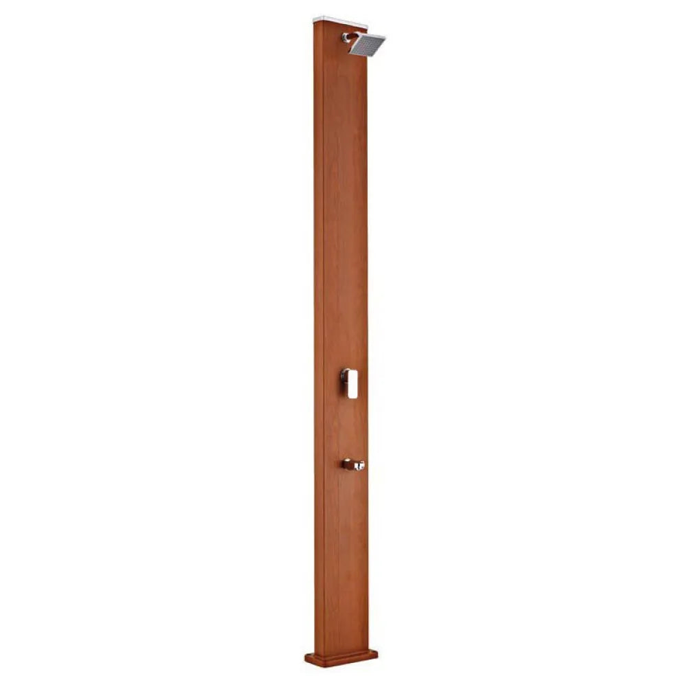 Gre aluminium Square Solar Shower Woodlike