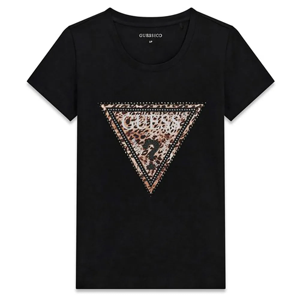 Guess Savanna Leopard Triangle short sleeve T-shirt
