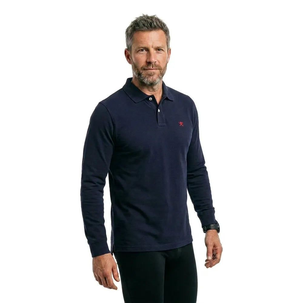 Hackett Slim Fit Logo long sleeve polo