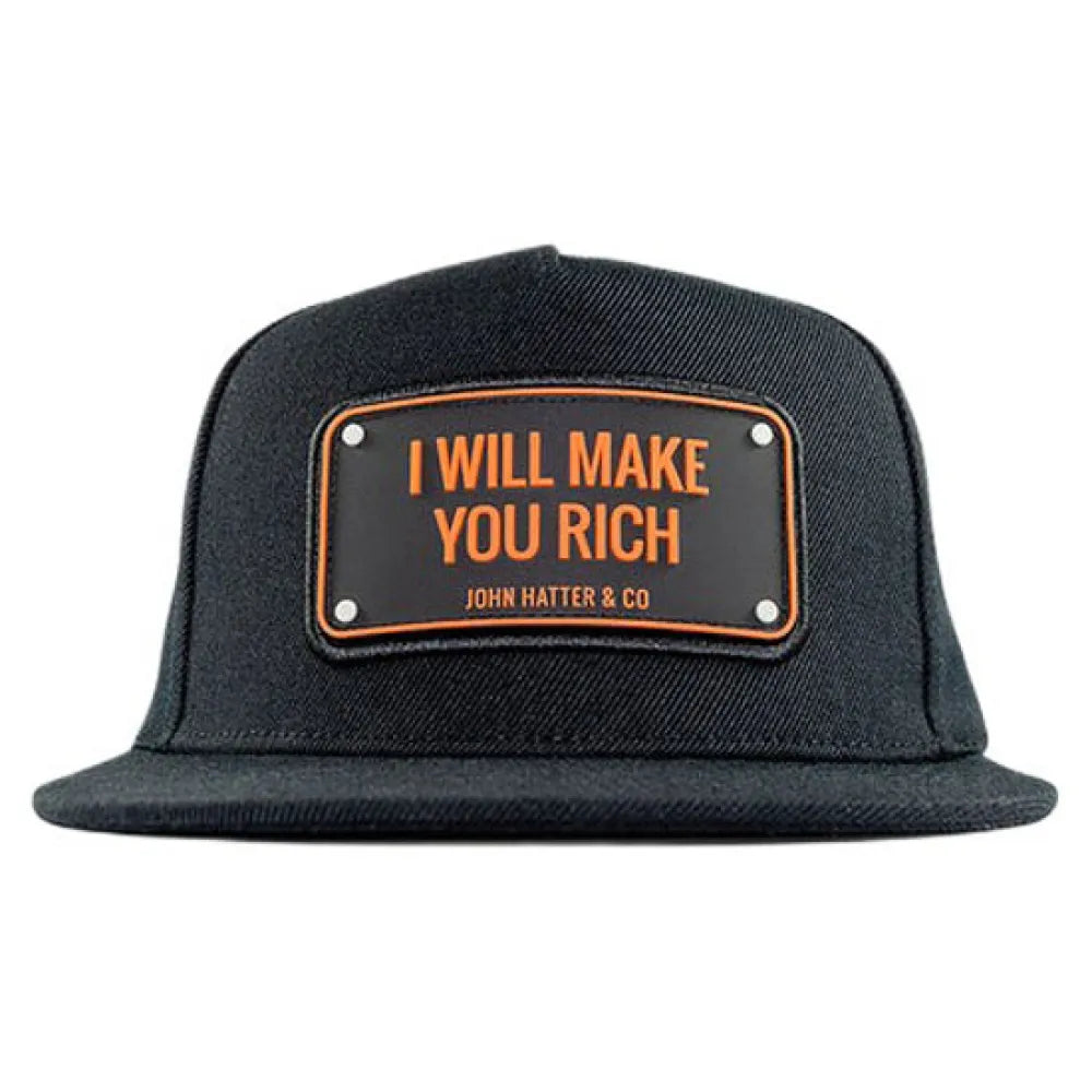 John hatter & co Flat brim in will make you rich cap