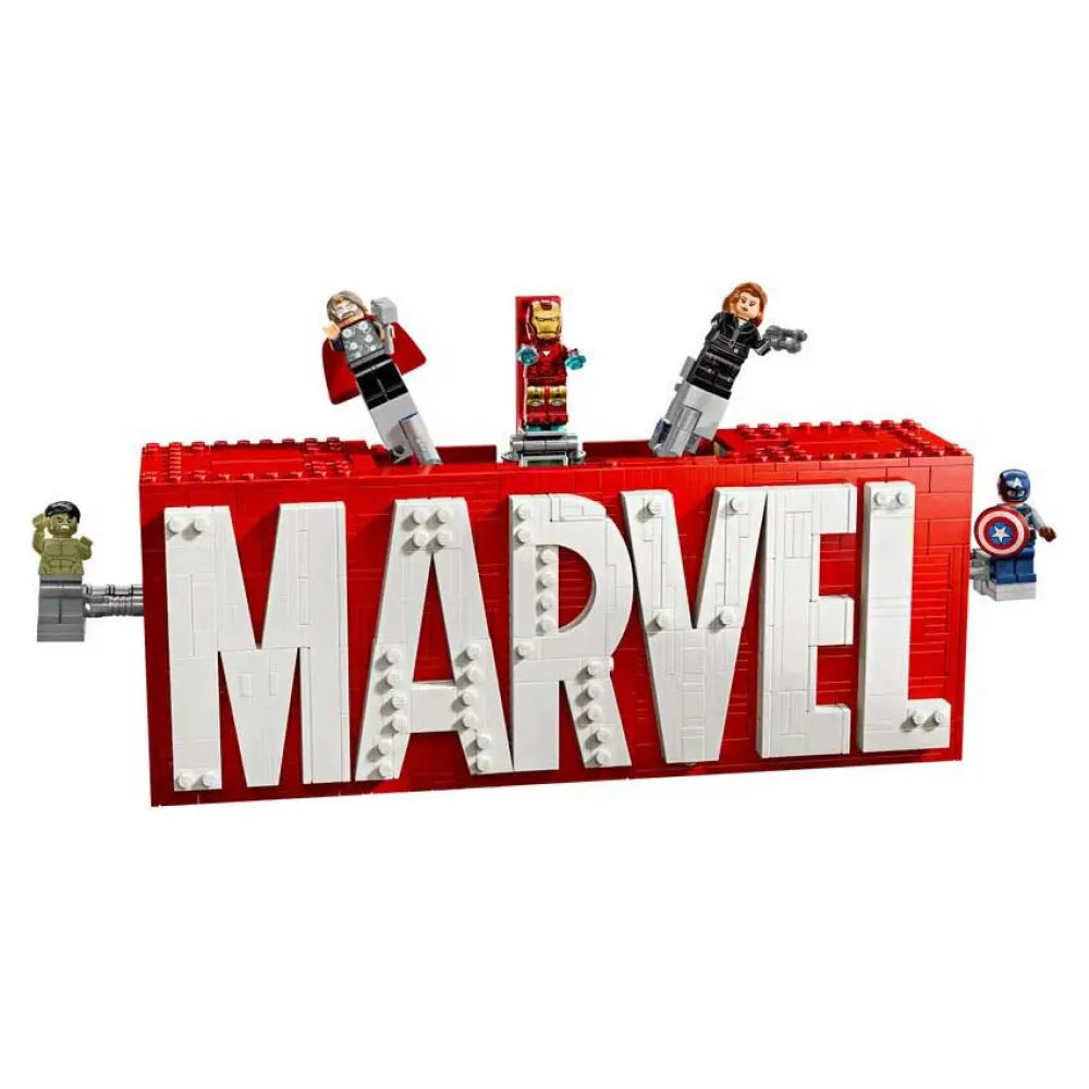 Lego Marvel Logo and Minifigures construction game