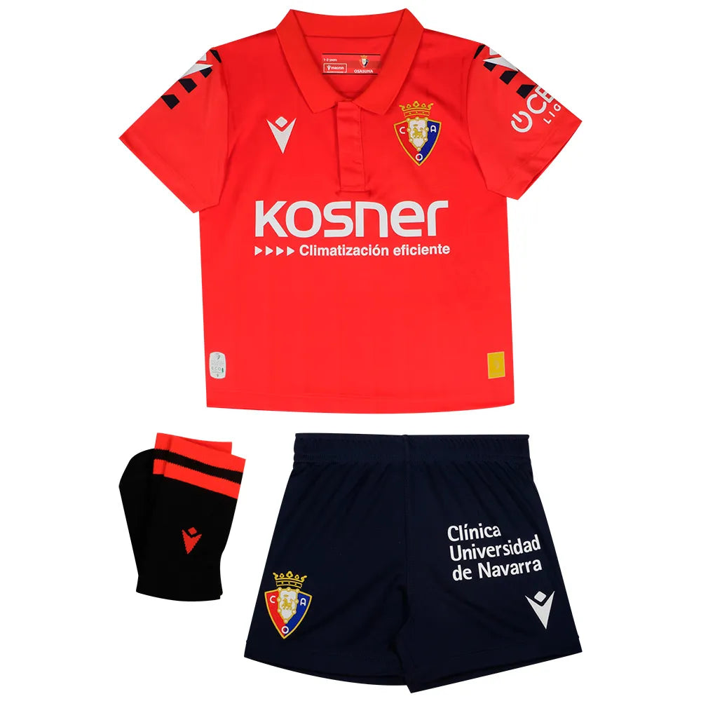 Macron CA Osasuna 25/26 home short sleeve Junior Set