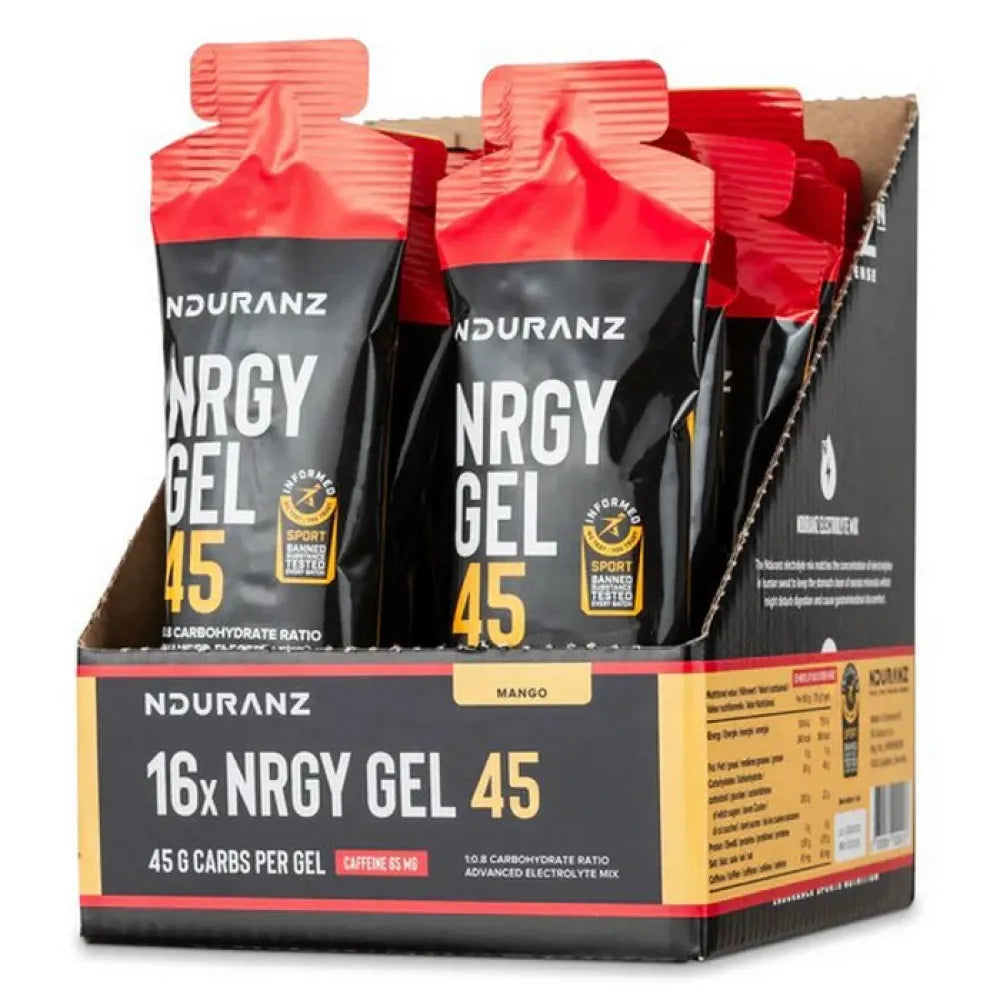 Nduranz Nrgy 45 Caff energy gels box mango 75g 16 units