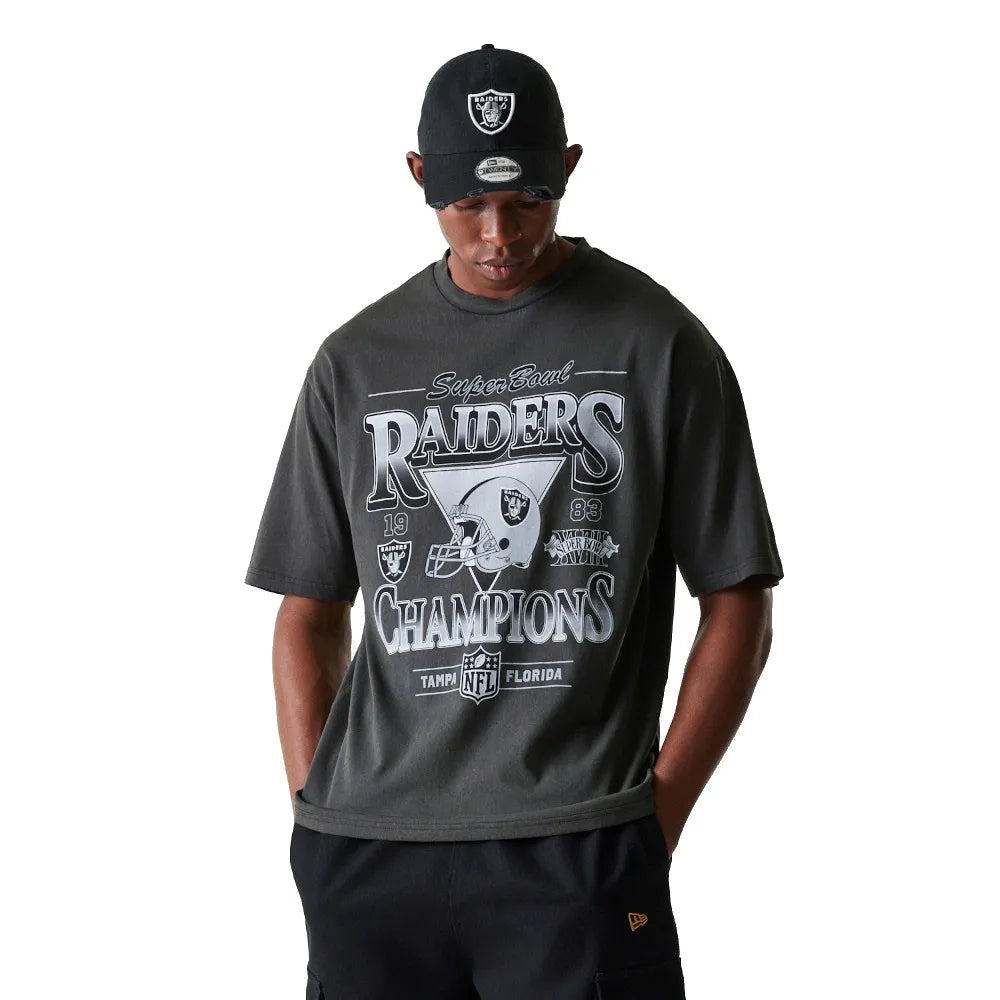 New era NFL Washed Super Bowl Oversized Las Vegas Raiders short sleeve T-shirt