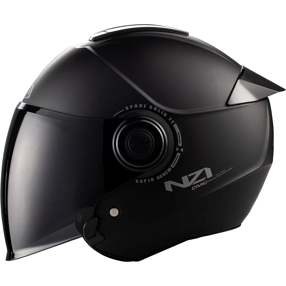 Nzi Civic Stream Solid Noveau Clear+Tinted open face helmet