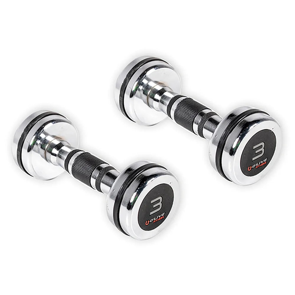 Olive Chromed 3kg dumbbell 2 units
