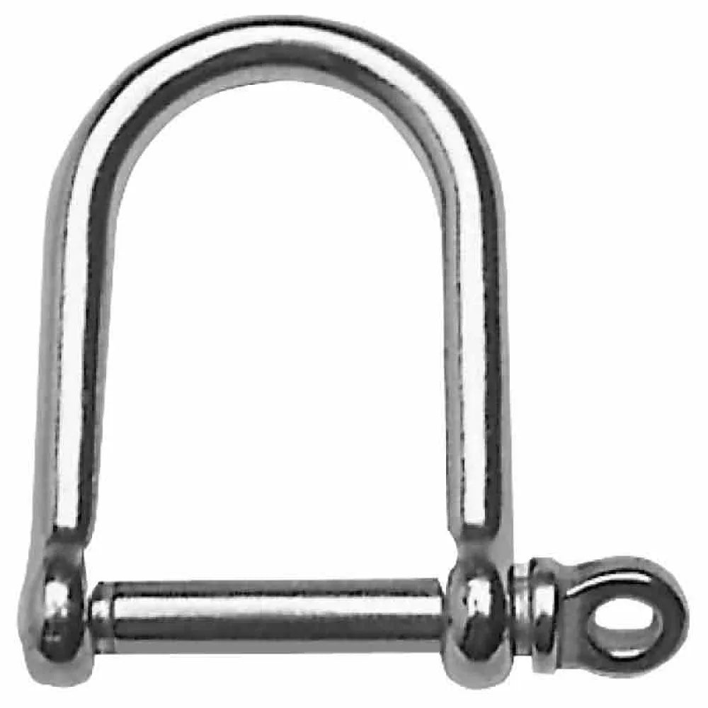 Osculati D stainless steel shackle with wide jaw 12 mm