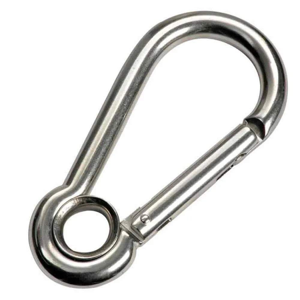 Osculati stainless steel Carabiner with eye and flush closure 10 mm