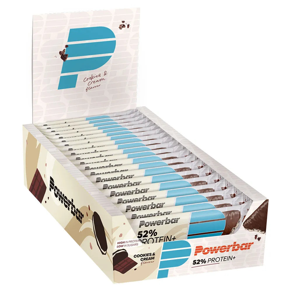 Powerbar Plus 52% protein bars box cookies&cream 50g 20 units