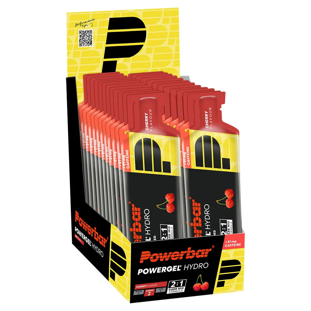 Powerbar Powergel Hydro energy gels box cherry 67ml 24 units