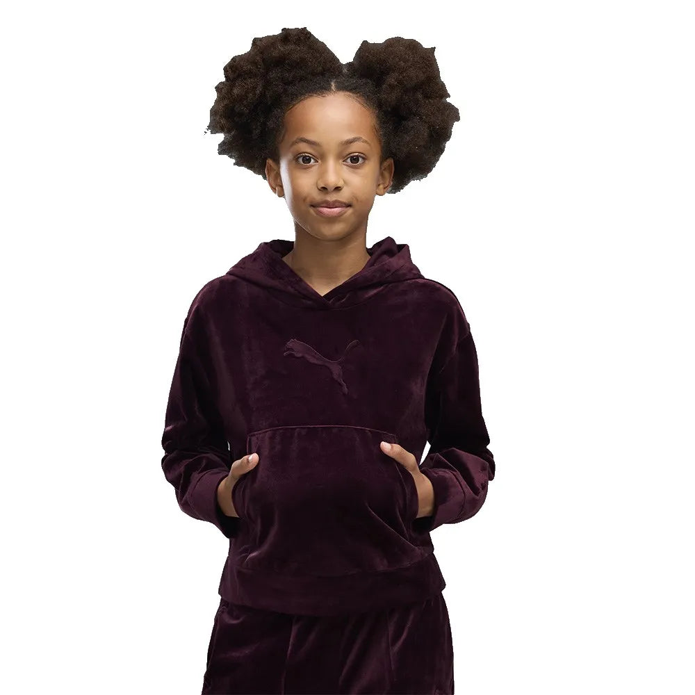 Puma Essential Elevated Velour Relaxed Short Length hoodie