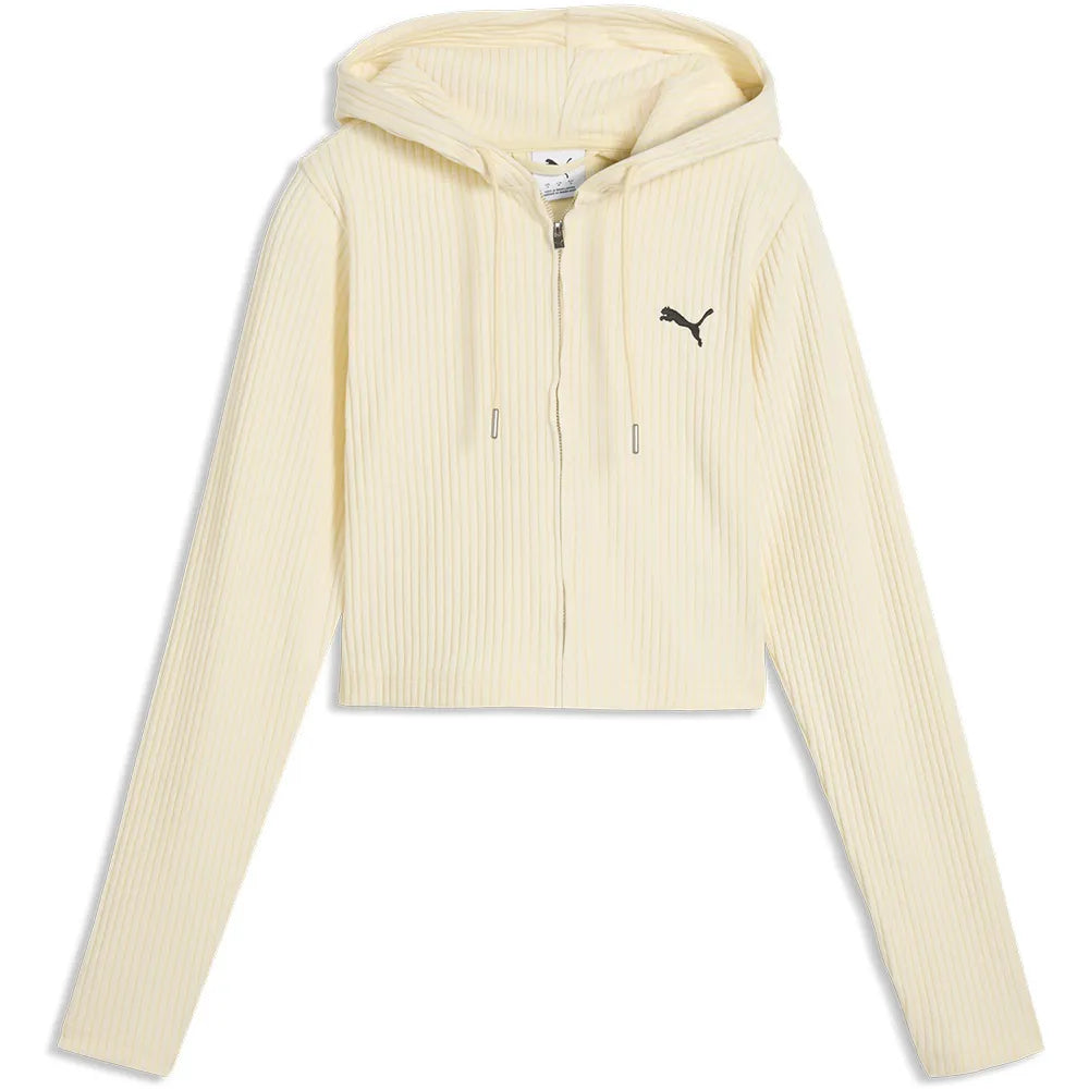 Puma Essential Ribbed Soft Touch full zip sweatshirt