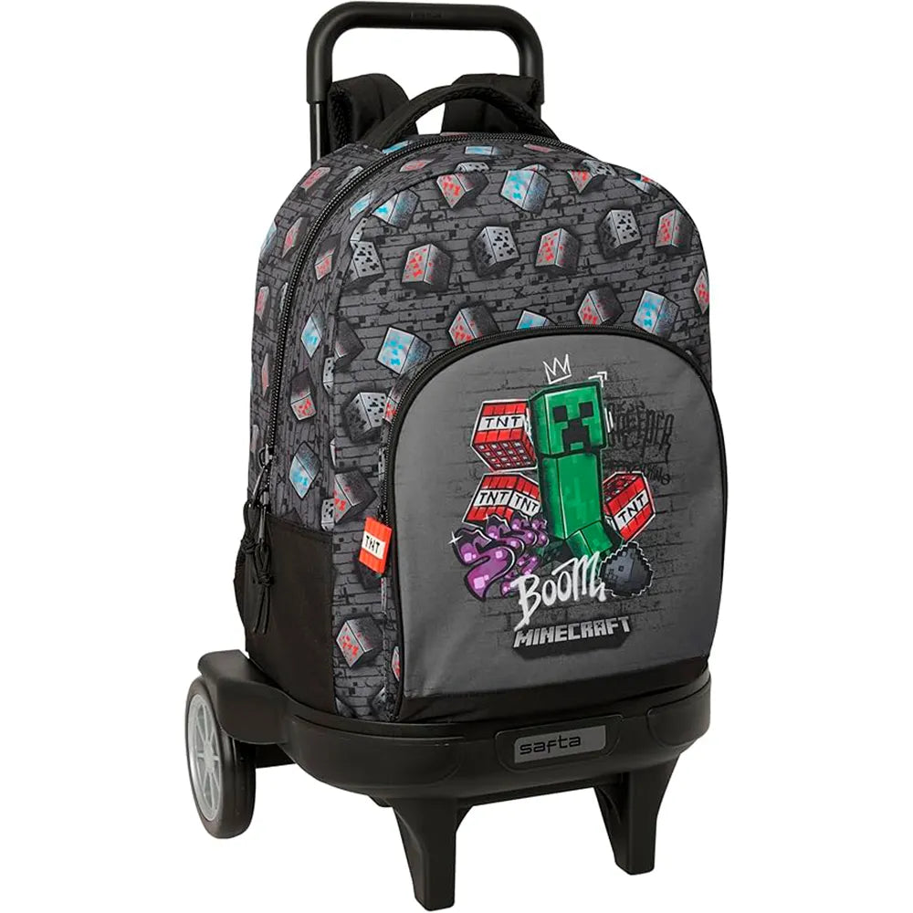 Safta Compact Evolutive Extraible Minecraft Graffiti 33L Wheeled Backpack