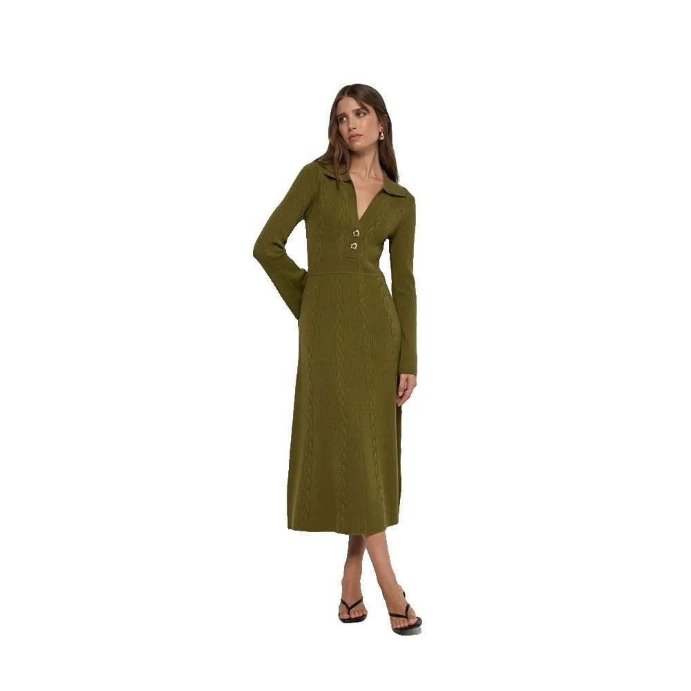 Salsa jeans 21011656 long sleeve midi dress