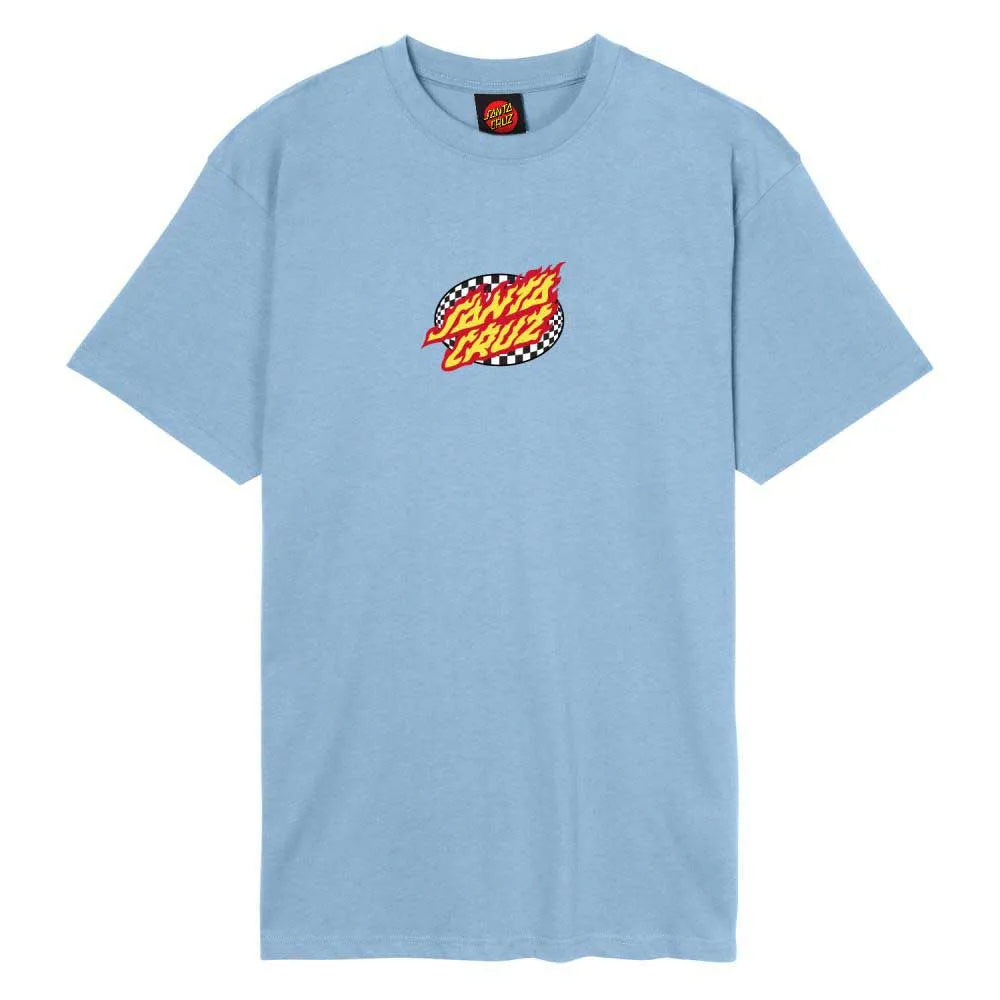 Santa cruz Oval check flame front short sleeve T-shirt