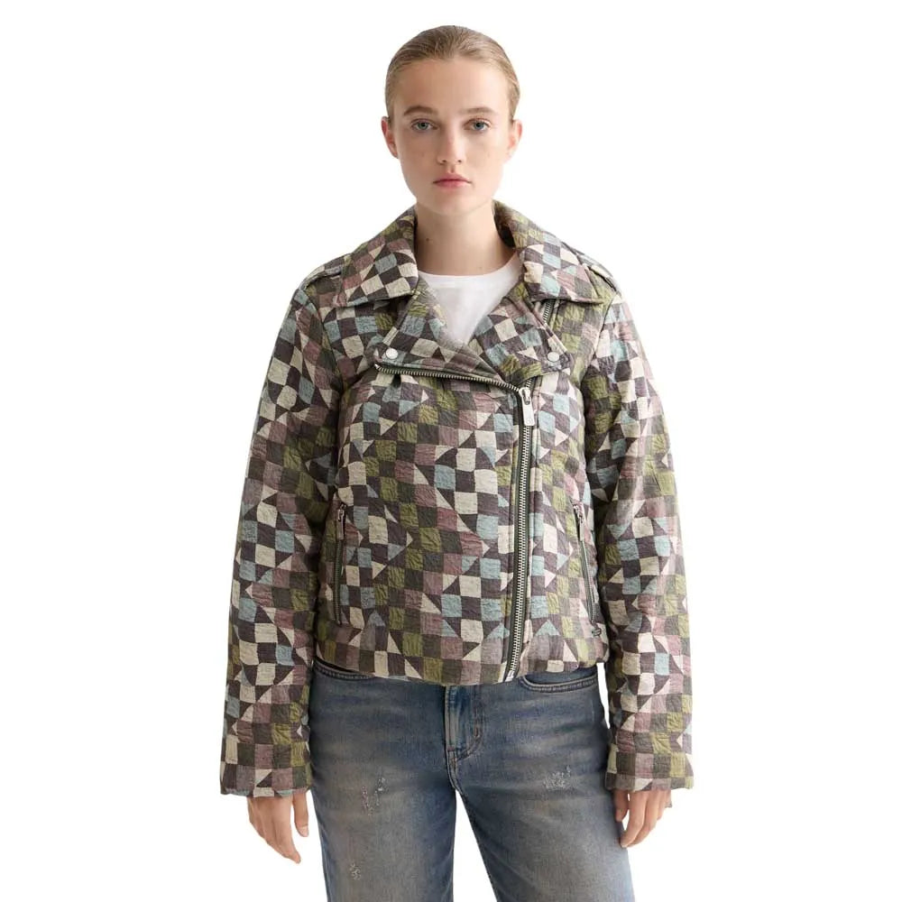 Scotch & soda Quilted Biker leather jacket