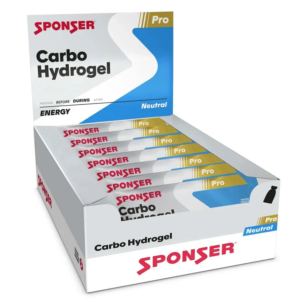 Sponser sport food Carbo Hydrogel energy gels box neutral flavour 60g 20 units