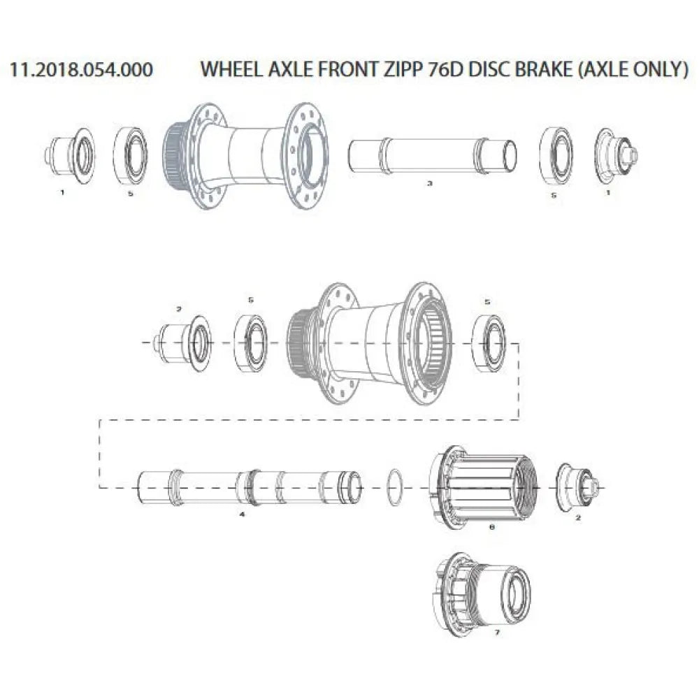 Sram 76D Disc Brake front hub axle