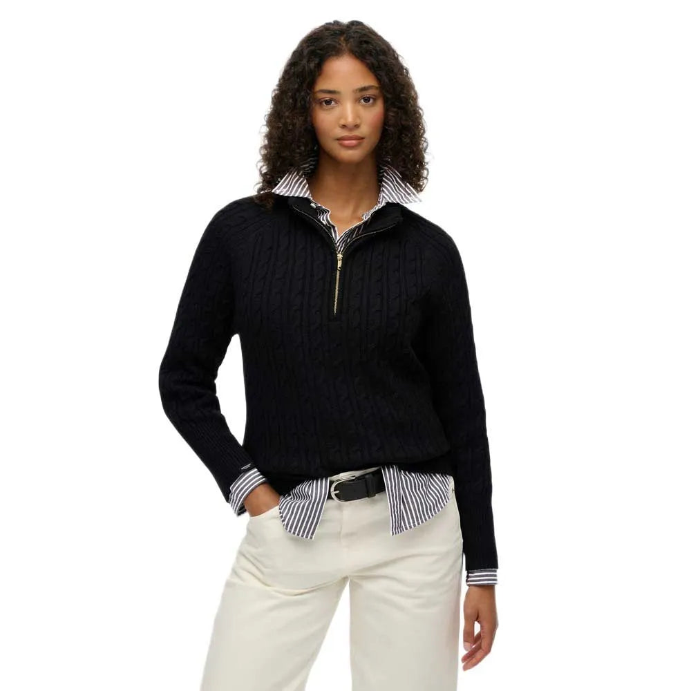 Superdry Brushed Cable half zip sweater