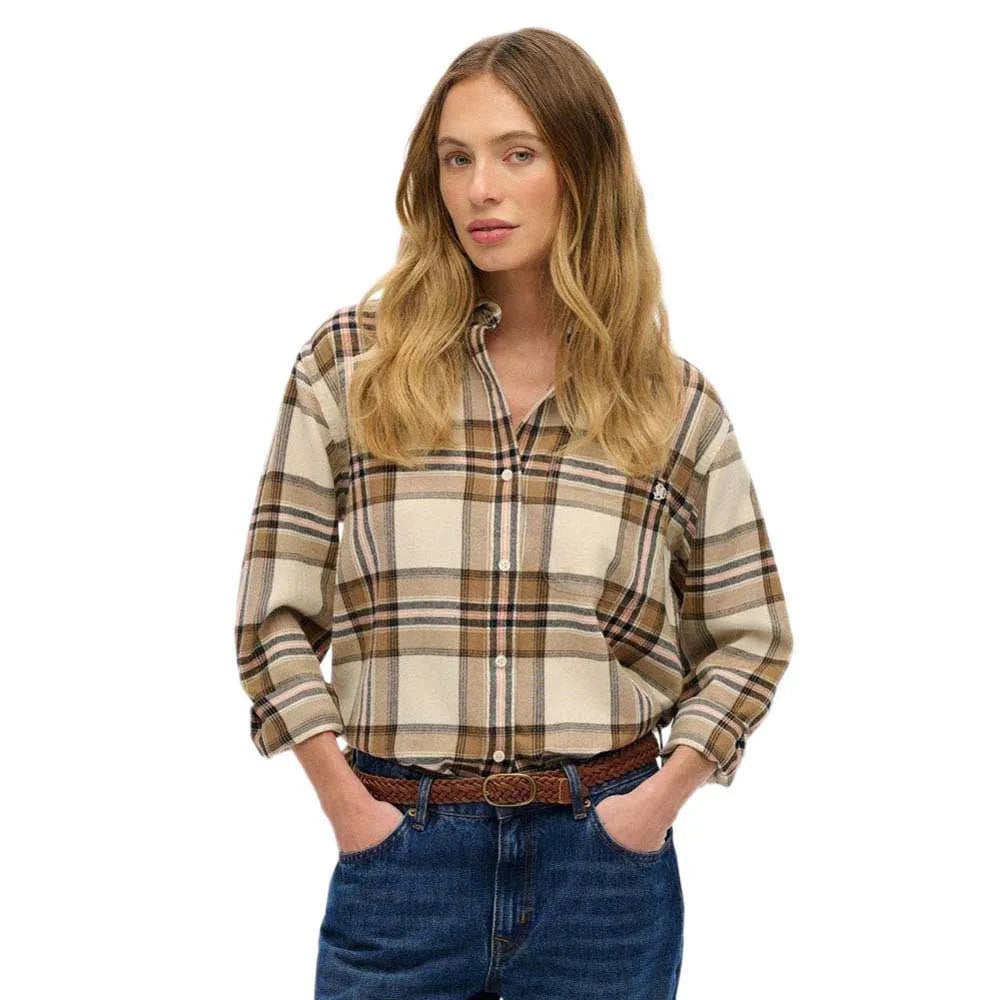 Superdry Check Flannel Boyfriend long sleeve shirt