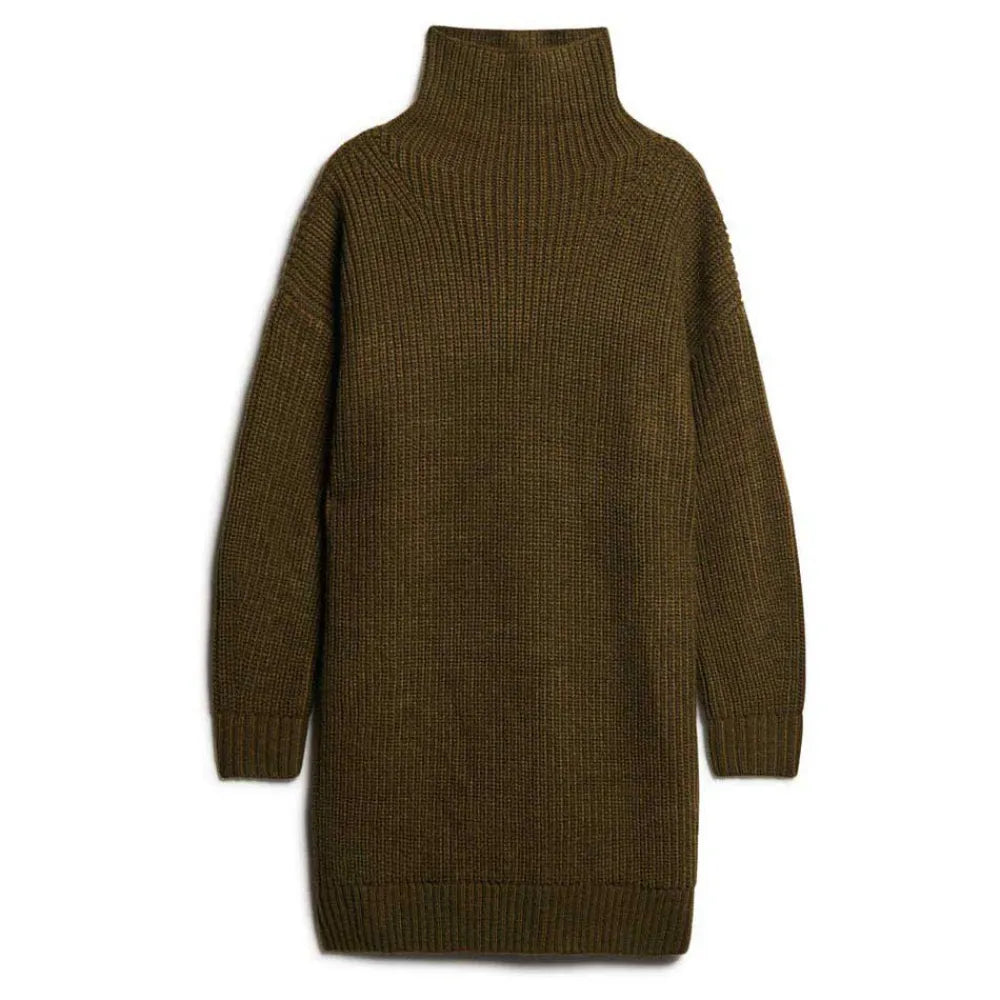 Superdry Chunky Rib long sleeve midi dress