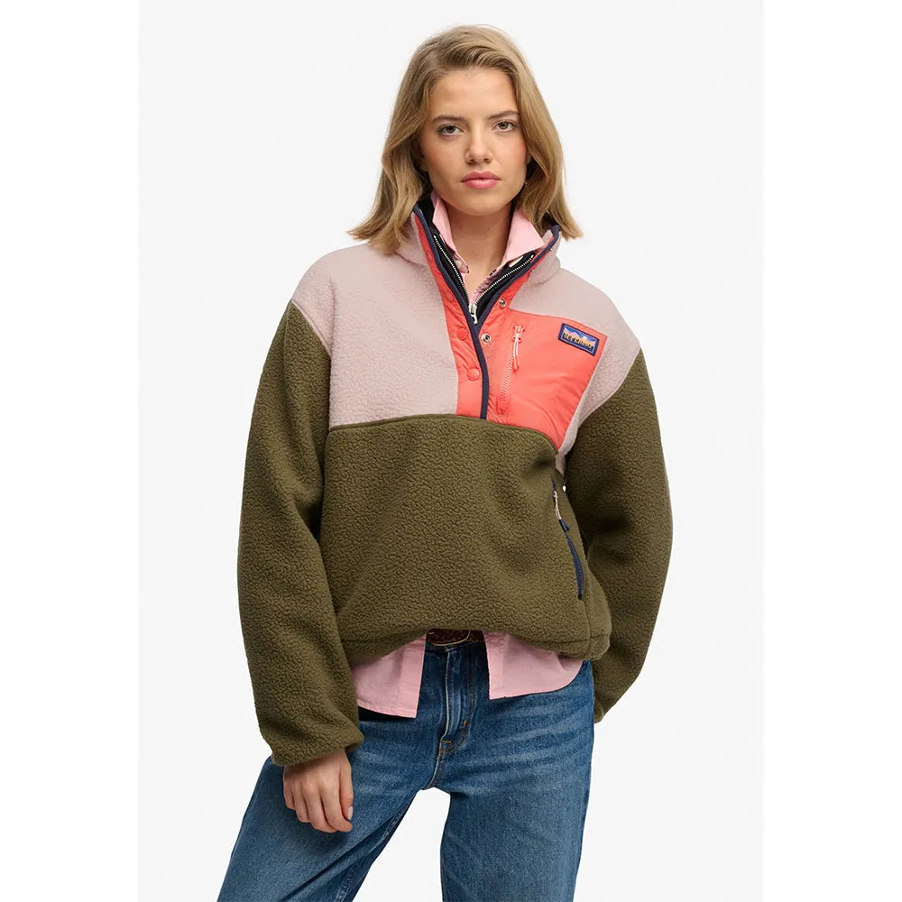 Superdry Colour Block Fleece Pull Over jacket