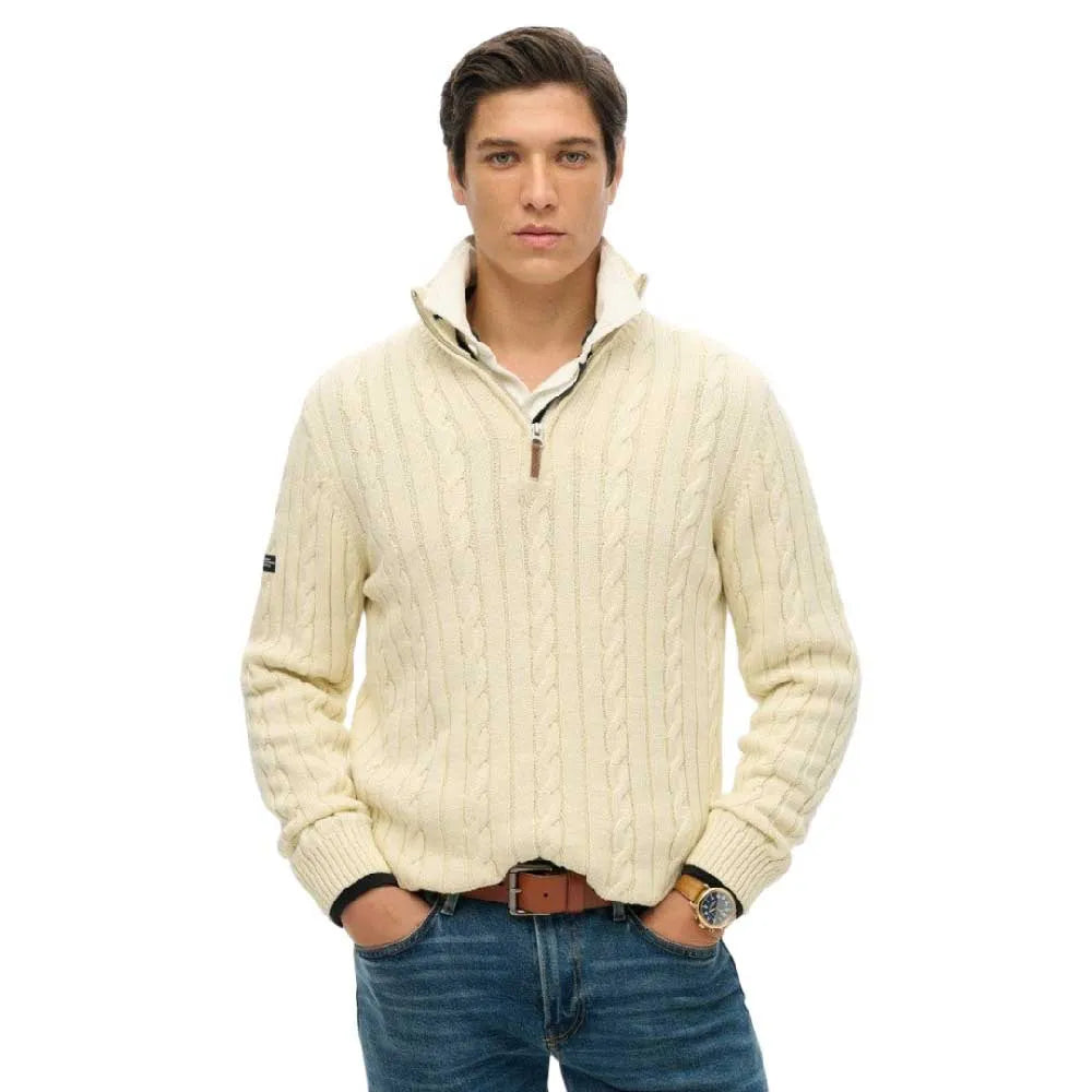 Superdry Cotton Classic Cable half zip sweater