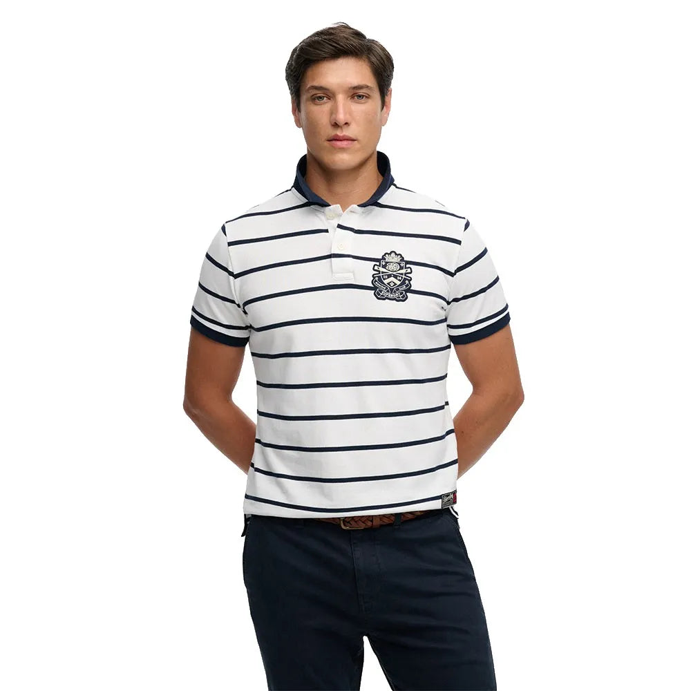 Superdry Crest Stripe short sleeve polo