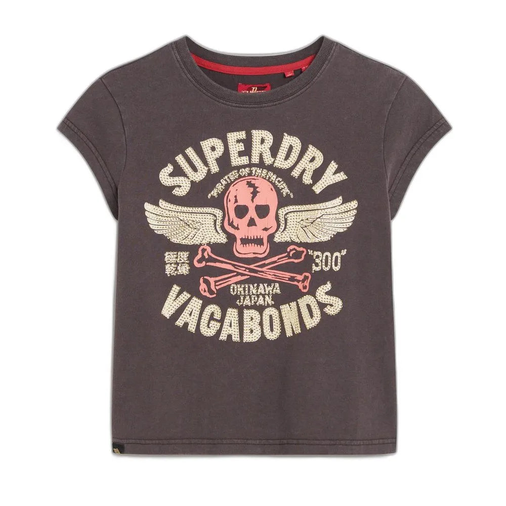 Superdry Embellished Poster Cap SLV short sleeve T-shirt